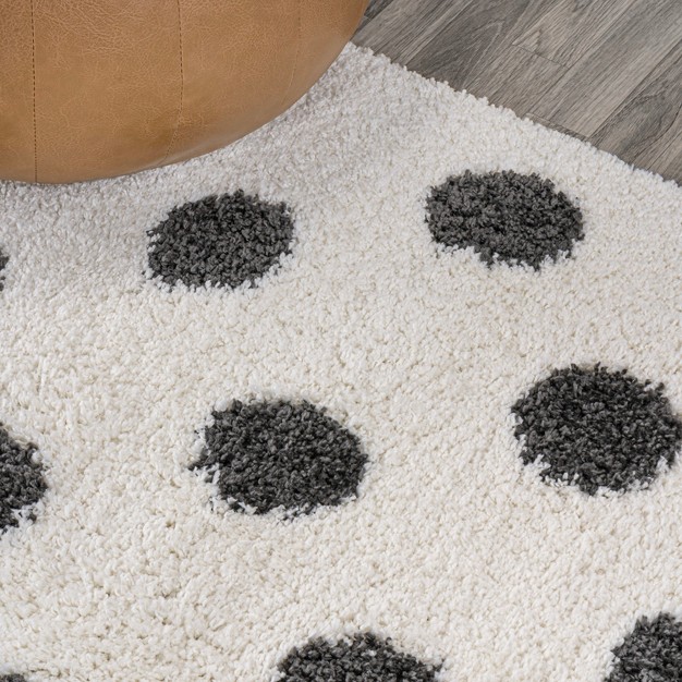 Pere Modern Charcoal Dot Shag Area Rug Jonathan Y