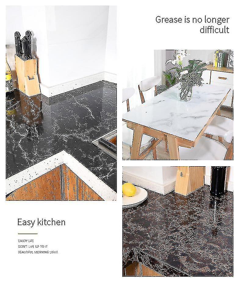 60cm*1m/3m/5m Kitchen Oil Proof Sticker Marble Pattern Wall Sticker Waterproof High Temperature