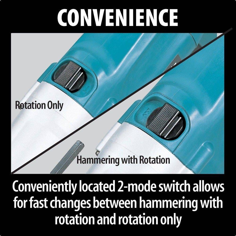 Makita 6.6 Amp 3/4 in. Corded Hammer Drill with Torque Limiter Side Handle Depth Gauge Chuck Key Hard Case HP2050