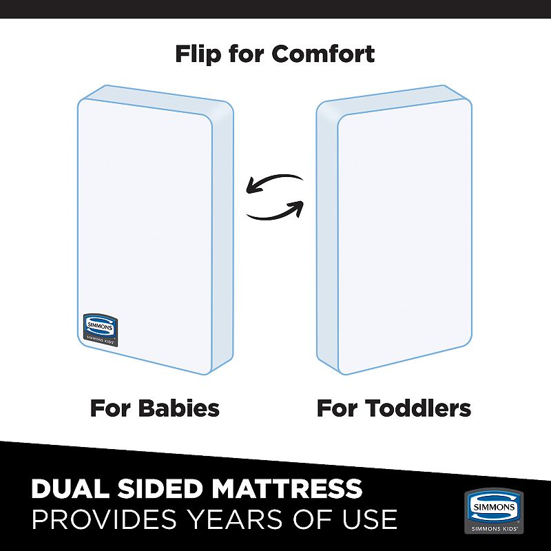 Simmons Kids Beautyrest Black Diamond 2 Stage Crib and Toddler Mattress