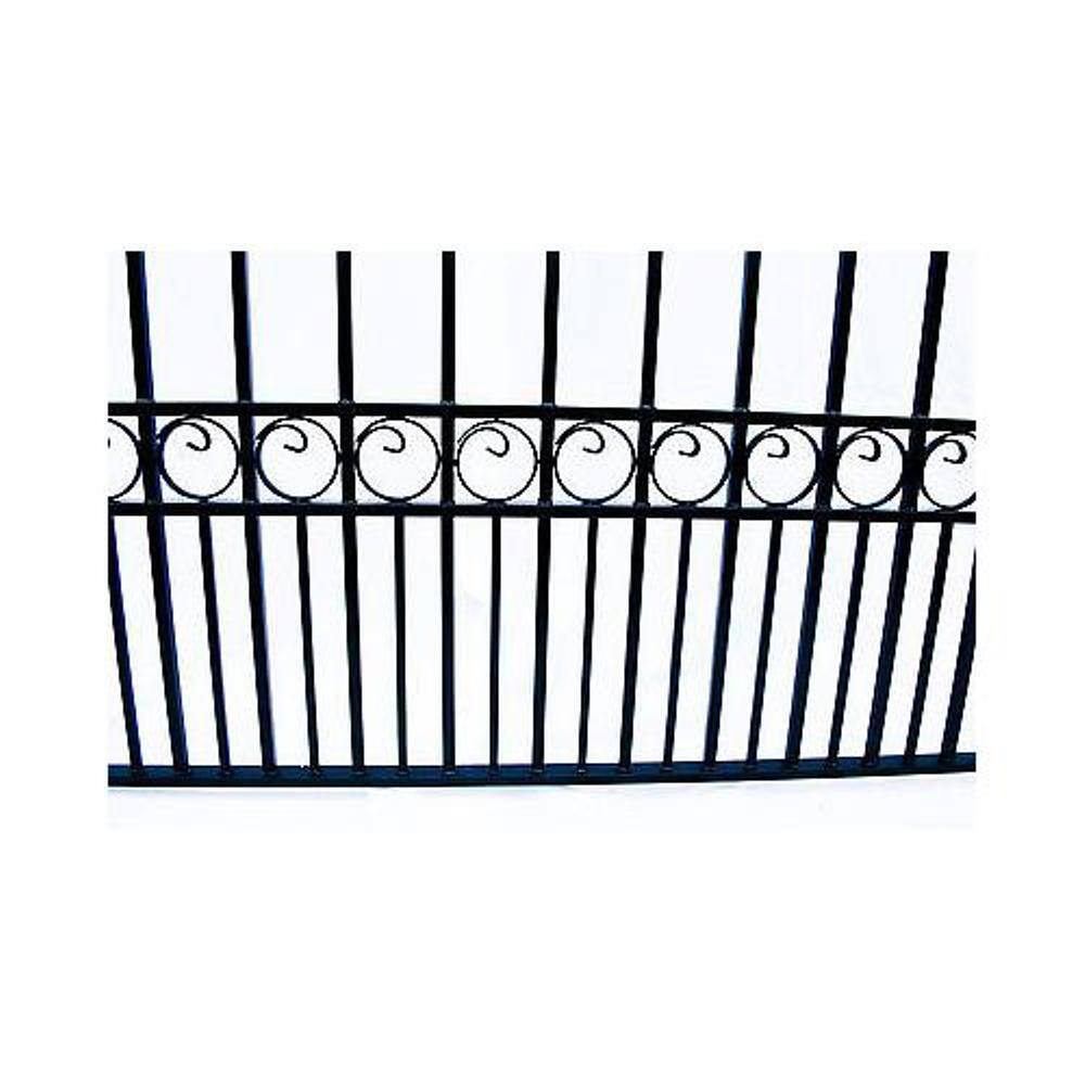 ALEKO Paris Style 16 ft. x 6 ft. Black Steel Single Swing Driveway Fence Gate DG16PARSSW-HD