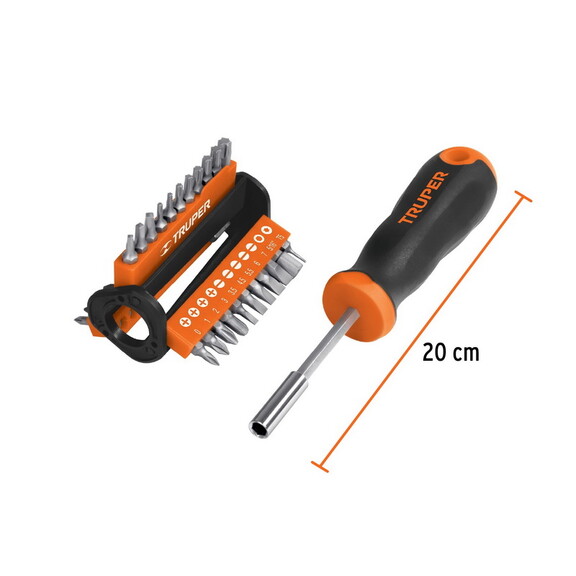 Truper 13595 Screwdriver and 33 Bit Set