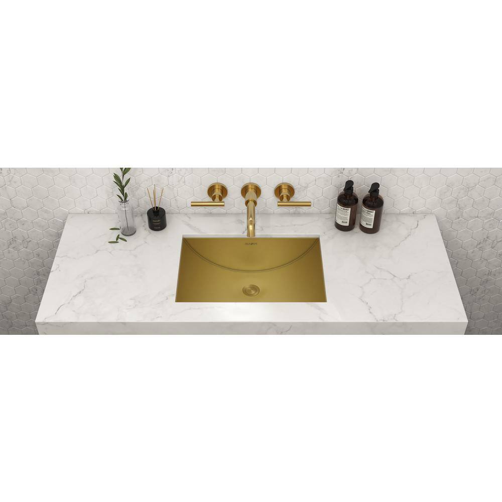 Ruvati Ariaso 18 in. Bathroom Sink Undermount Gold Polished Brass Stainless Steel RVH6110GG