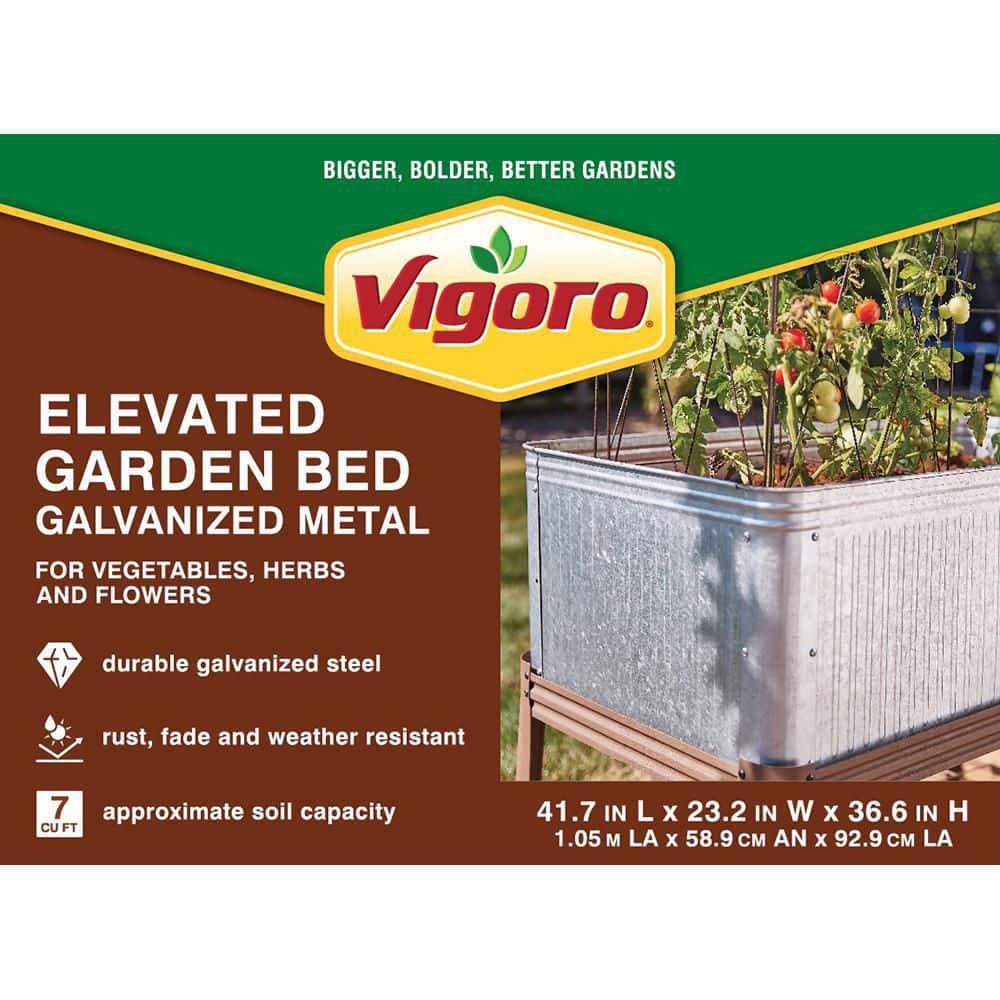 Vigoro Vintage Steel Stand Up Garden Planter with Stand 82231HD