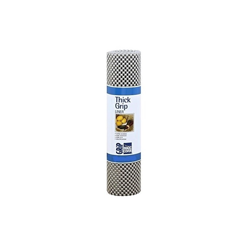 Magic Cover Thick Grip   Cool Gray   18''x5' Extra Thick Grip Drawer   Shelf Liner Cool Gray  Pack of 6