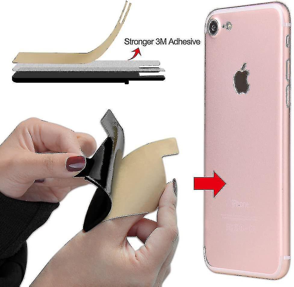 Double Smartphone Card Holder， Mobile Phone Silicone Card Holder Universal Stick-on Card Case Smart