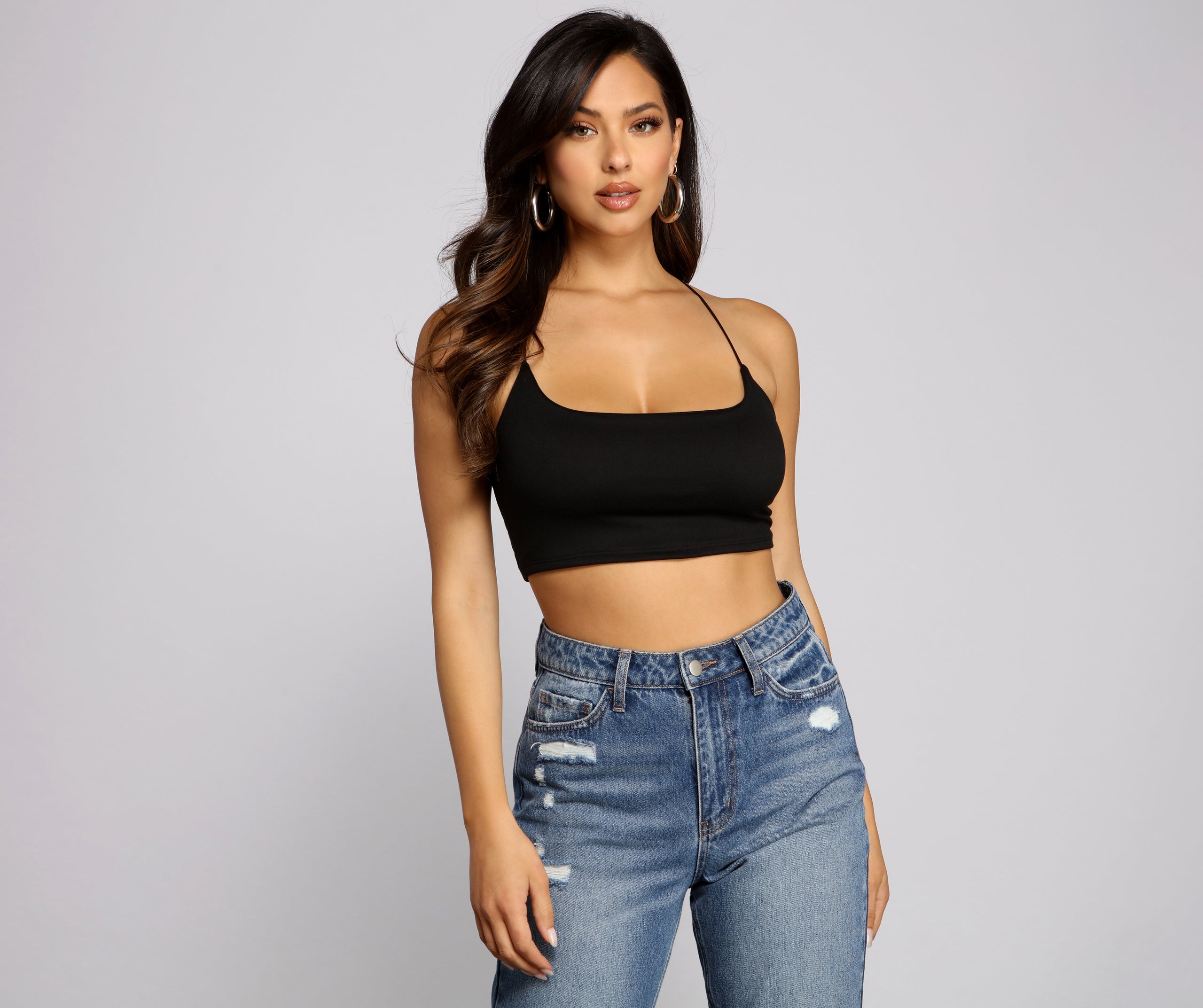 Stylish Straps Knit Crop Top