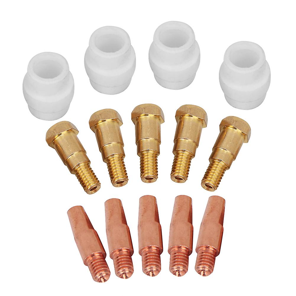 14pcs Contact Tip Gas Diffuser Tip Holder Set For Binzel 24kd Mig Welding Torch1.0mm