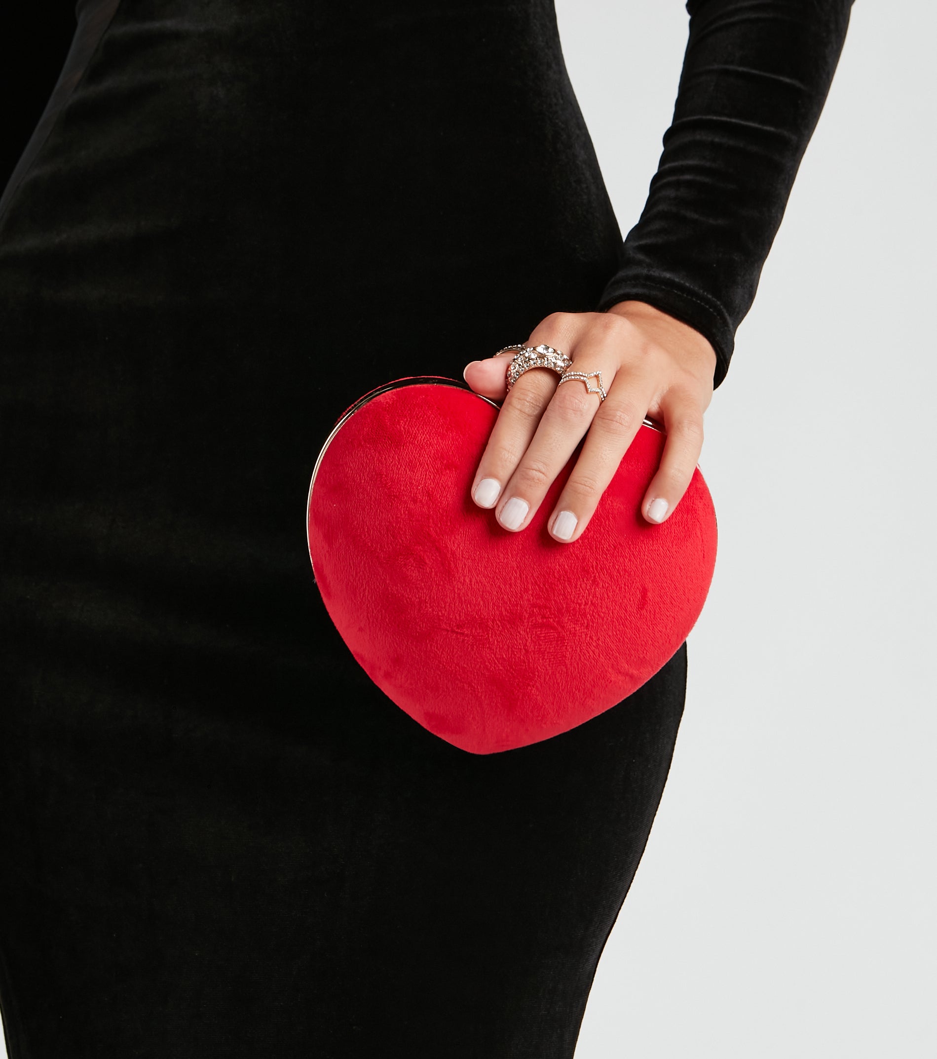 Love For Luxe Velvet Heart Clutch