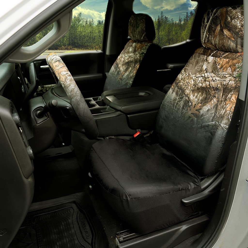 Realtree Edge Camo Plane Universal Low-back Seat Cover for Trucks， Cars and SUVs， Single