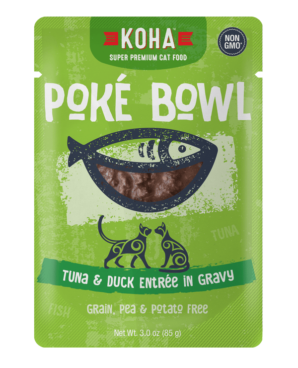 Koha Poké Bowl Tuna and Duck Entrée in Gravy Wet Cat Food Pouch