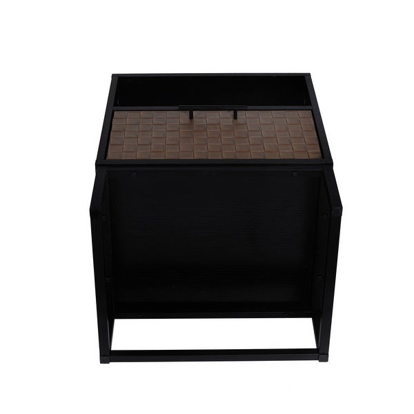 1-Door Nightstand with USB Charging Ports， Storage Bedside Table - - 36966220