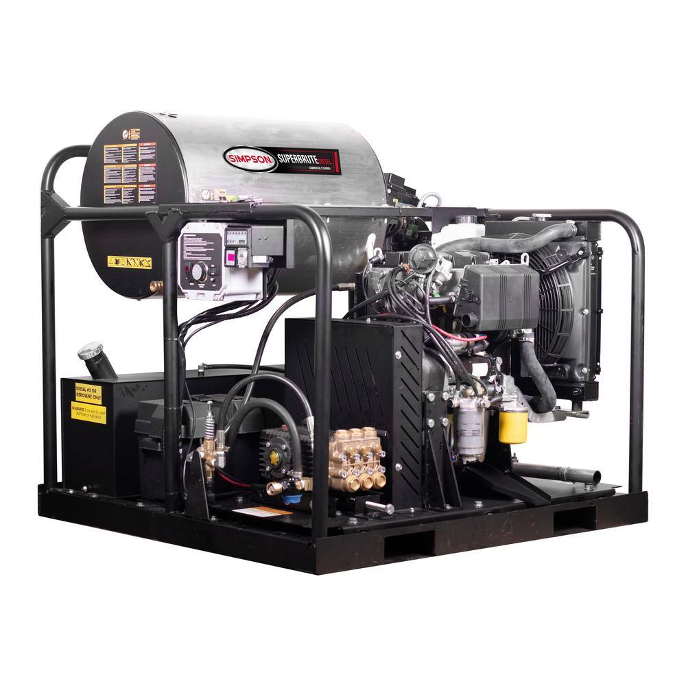 SIMPSON Super Brute Diesel 4000 PSI 6.0 GPM Hot Water Pressure Washer with KOHLER KDW1003 Engine 65122