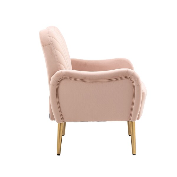 Modern Elegant Velvet Accent Chair， Living Room Chair / Leisure Single Sofa with Golden feet