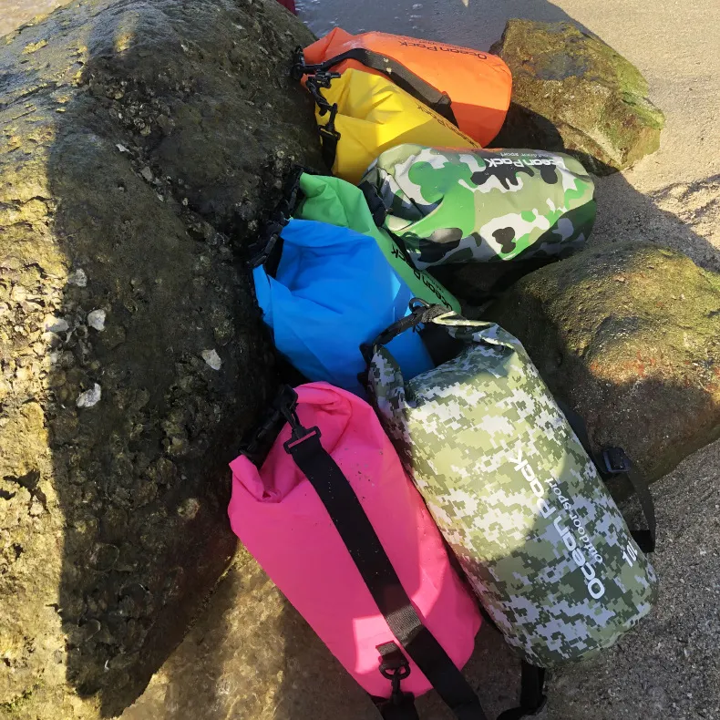 Latest Beach Travel PVC Waterproof Bag 2L/3L/5L/10L/20L Outdoor Folding Diving Compression Storage Dry Bags For Swimming