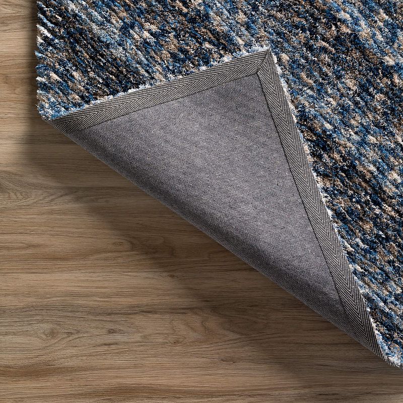 Addison Archer Table Tufted Pewter Chevron Microfiber Shag Area Rug