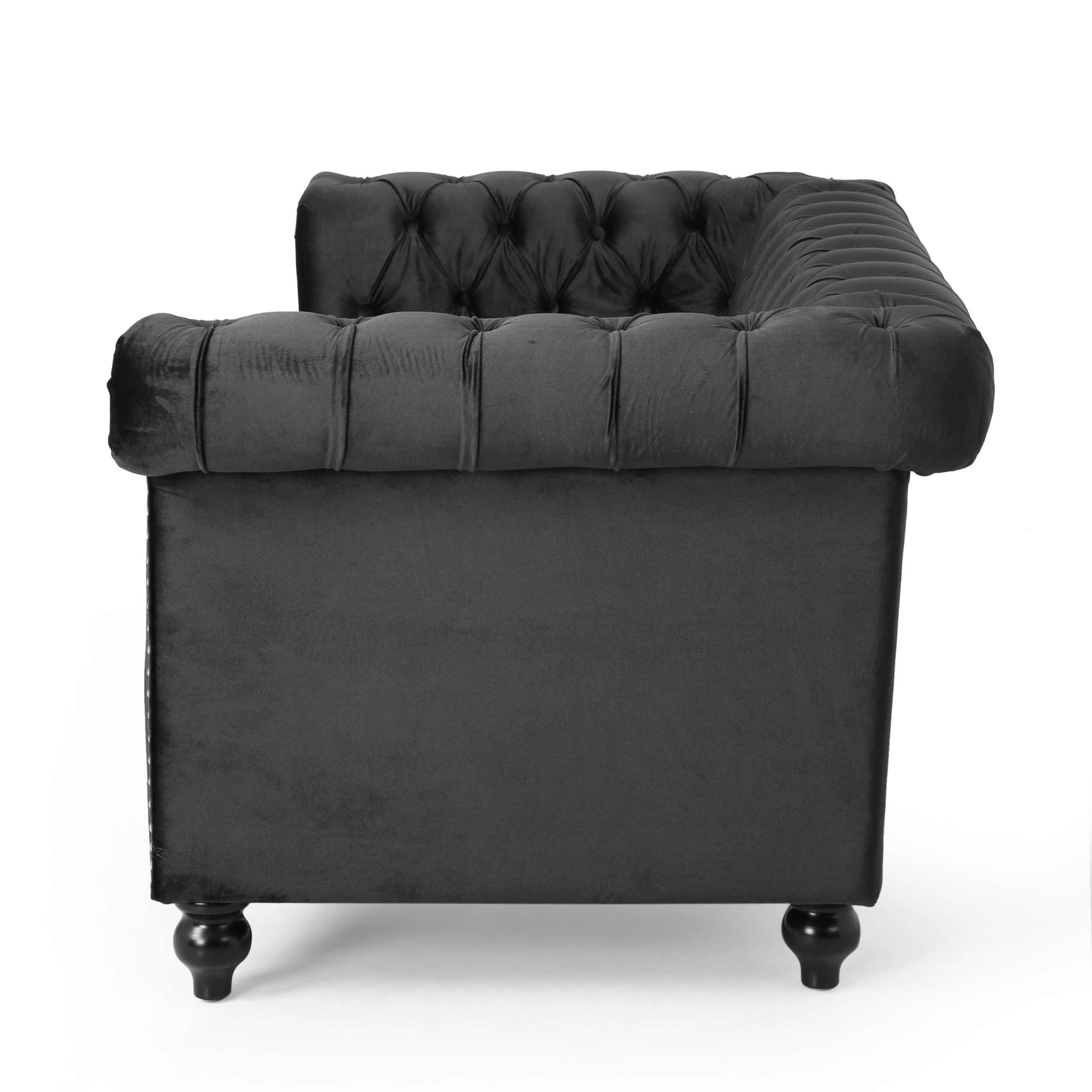 Timber Modern Glam Tufted Loveseat with Nailhead Trim