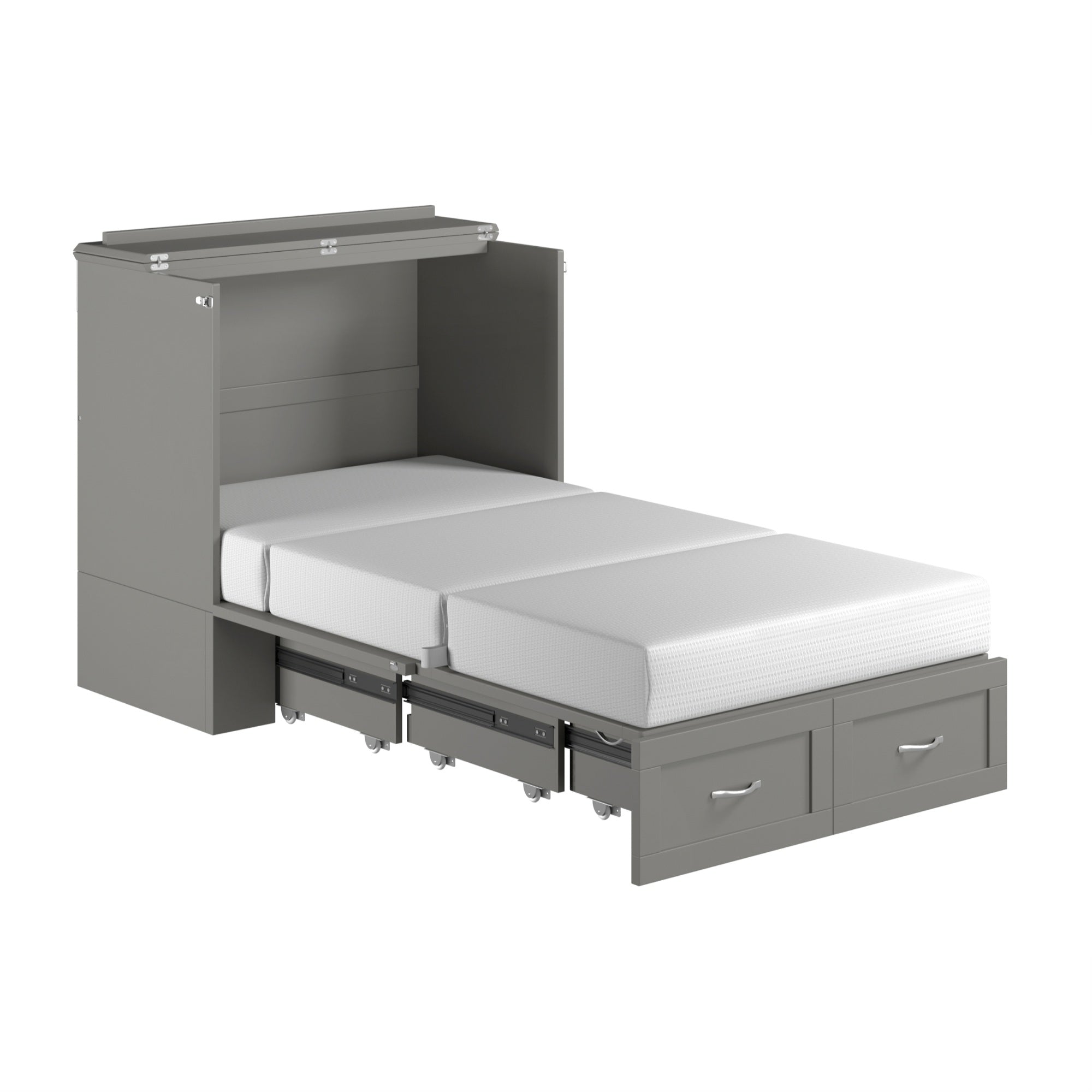 Hamilton Murphy Bed Chest Twin Extra Long Grey with Charging Station