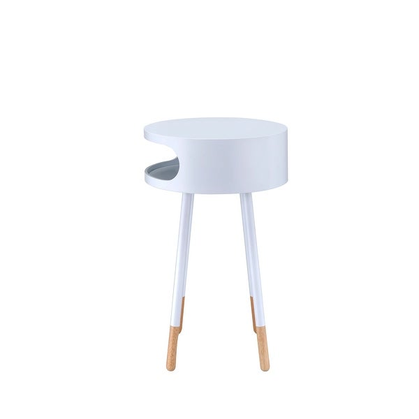 Special End Table in White and Natural