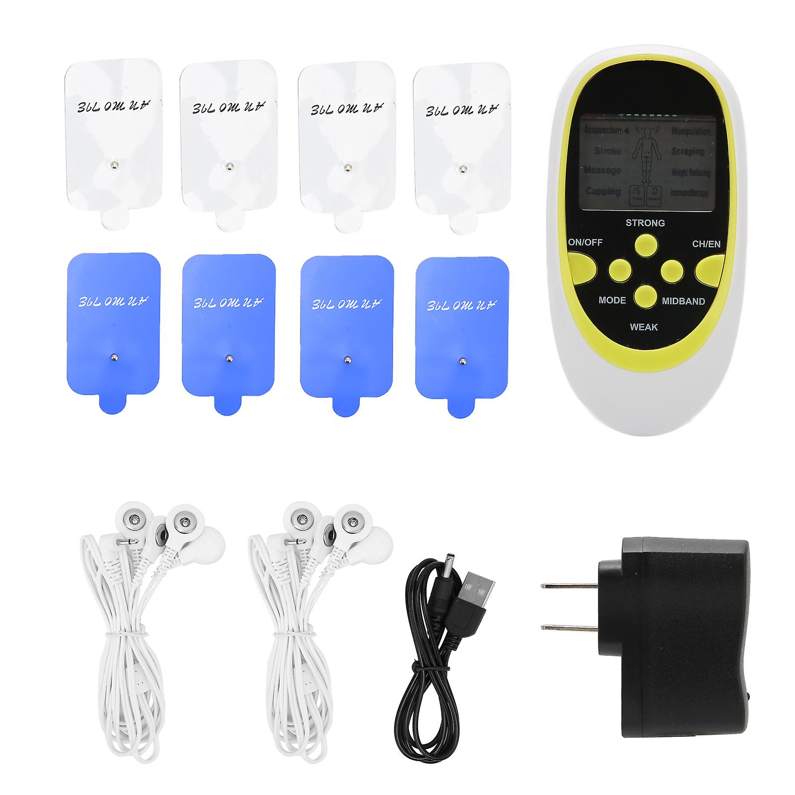 Professional Digital Neck Waist Pulse Massager Meridians Body Muscle Stimulator 110240vus Plug