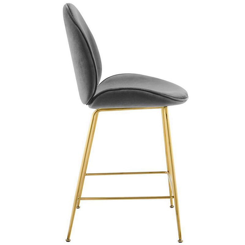 Modway Scoop Gold Stainless Steel Leg Performance Velvet Counter Stool