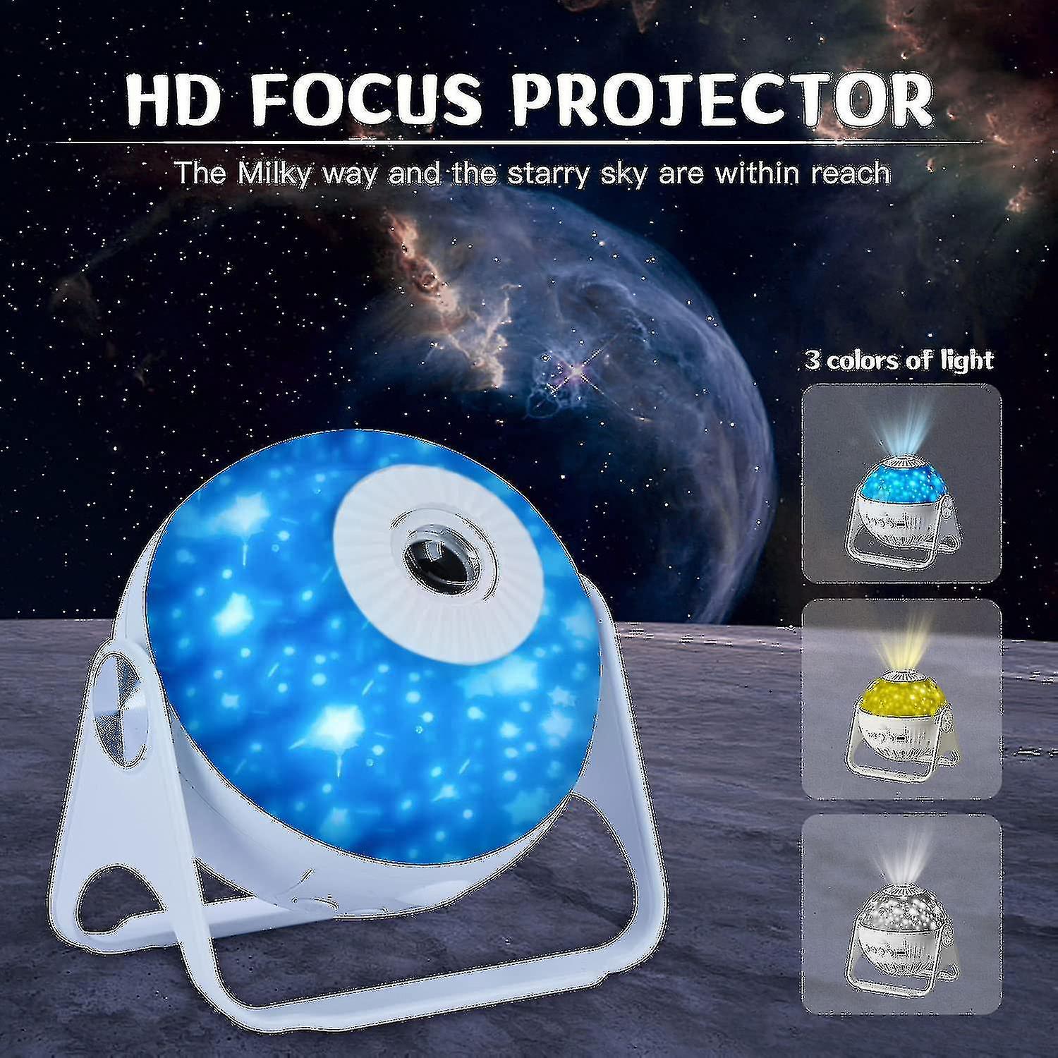 Galaxy Projector-star Projector-360 Degree Auto Rotation-timed Starry Planetarium Projector -night Light-lights Comptiable With Room Decor-unique Gift