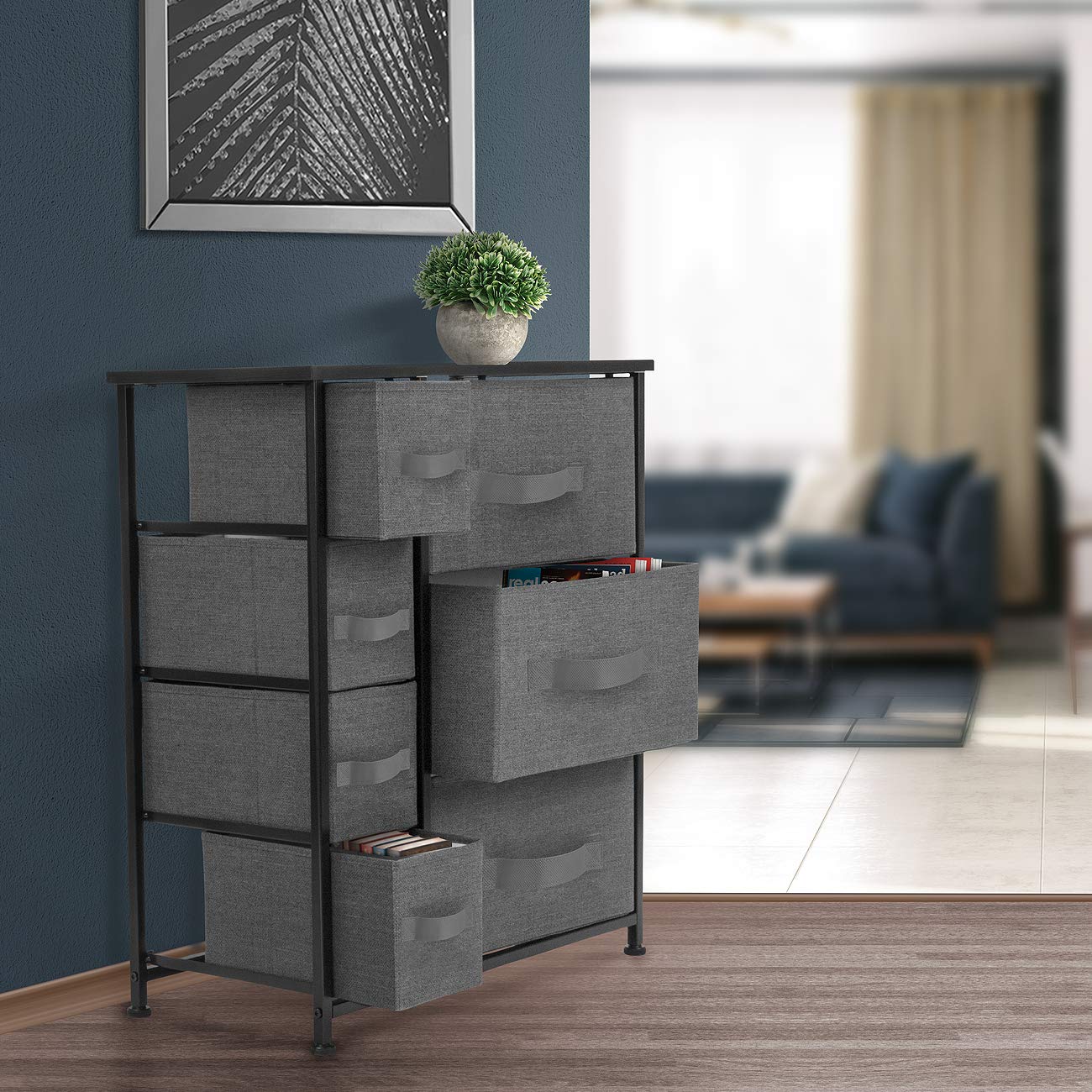 6 Drawers Chest Dresser - Black