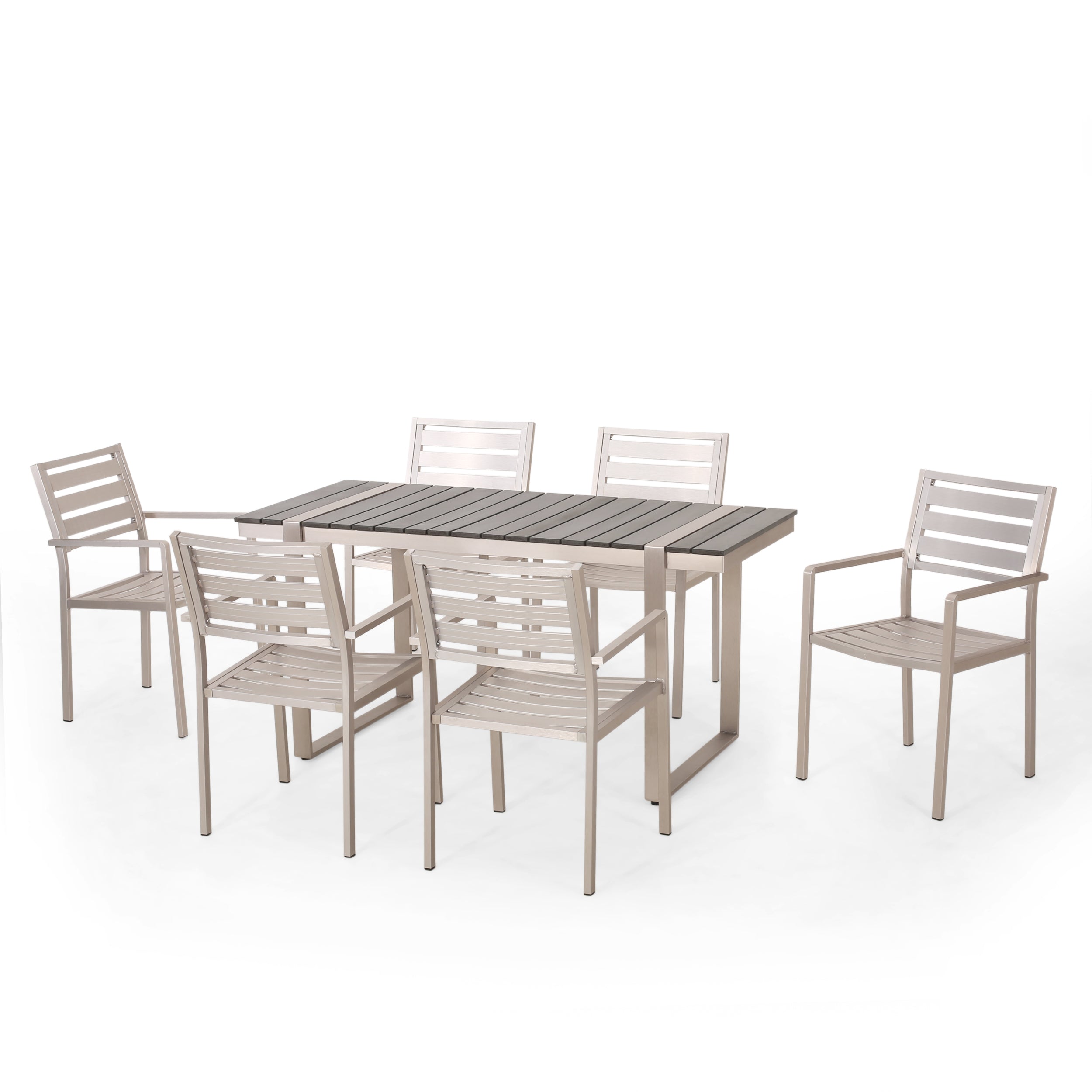 Mora Outdoor 7 Piece Aluminum Dining Set