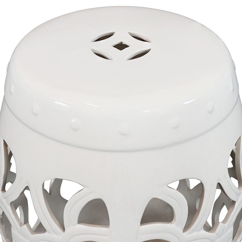 Sunnydaze 18 Modern Knotted Quatrefoil Ceramic Garden Stool