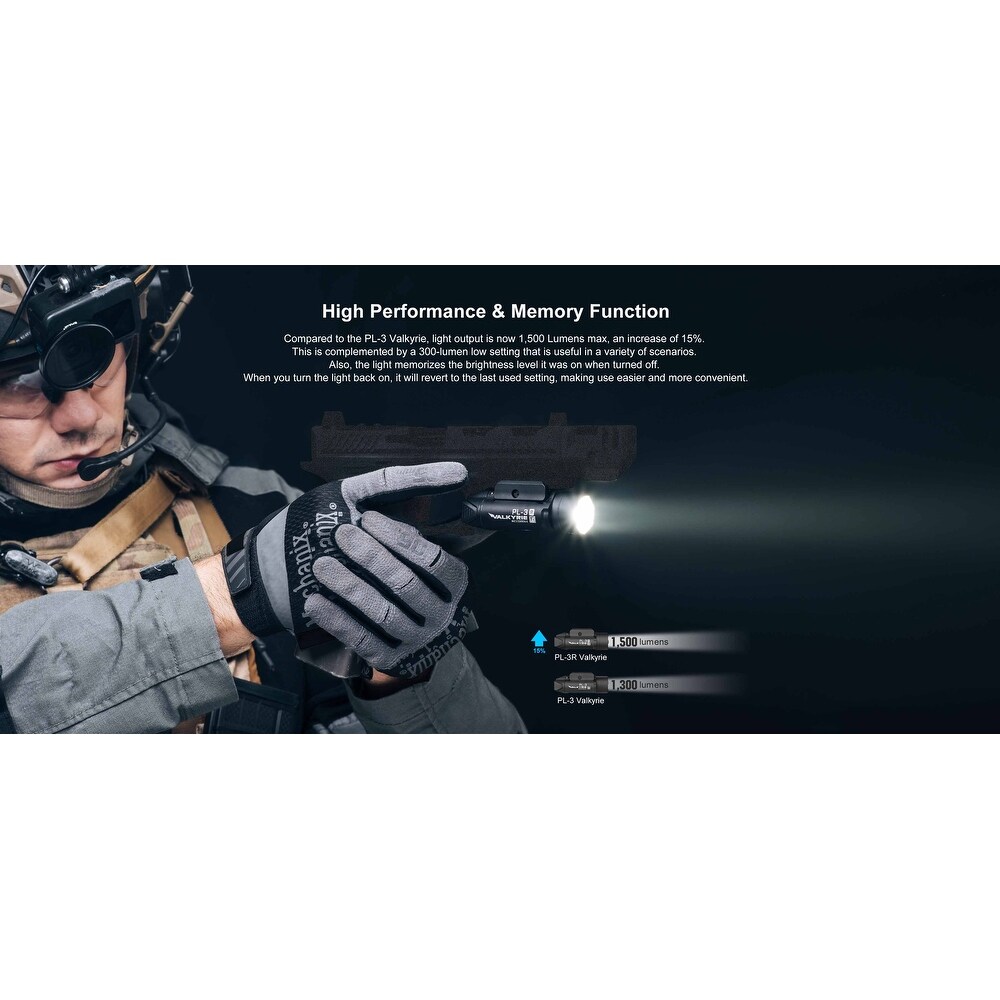 Olight PL 3R Valkyrie 1500 Lumen Rechargeable Mountable Tactical Flashlight