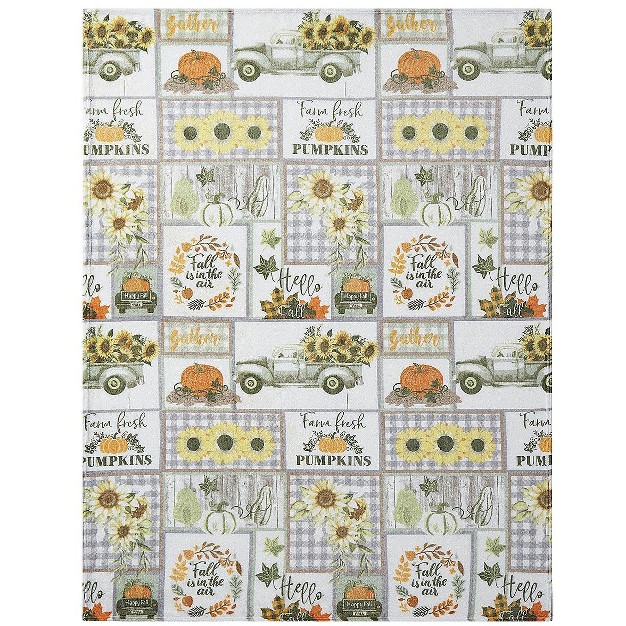 Kate Aurora Autumn Accents Patchwork Trucks amp Pumpkin Patch Ultra Comfort Accent Plush Throw Blanket 50 In X 70 In