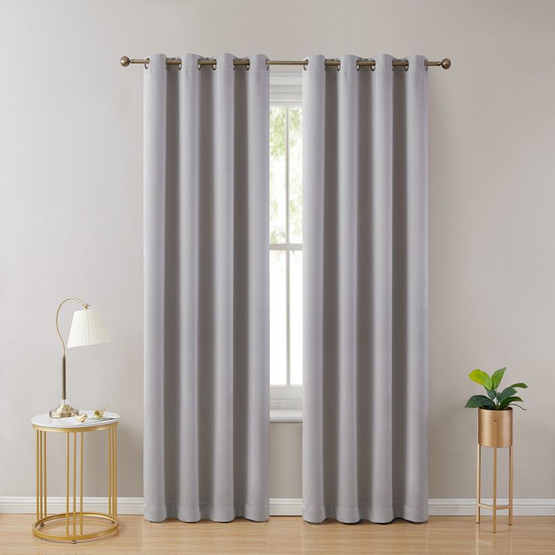 THD Lawrence 100% Blackout Grommet Window Curtain Panels Total Privacy and Energy Efficiency - Set of 2