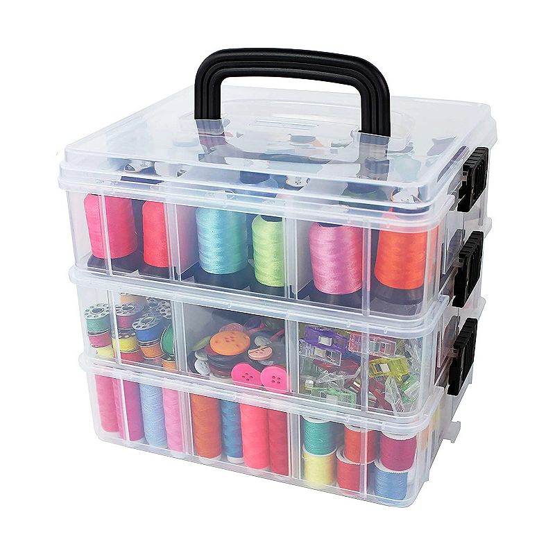 Compartments Stackable Storage Container for Crafts and Supplies