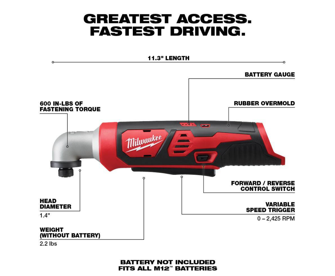 Milwaukee 2467-20-2445-20-48-11-2460 M12 12V Lithium-Ion Cordless 1/4 in. Right Angle Hex Impact Driver w/M12 Cordless Jig Saw and 6.0Ah XC Battery Pack