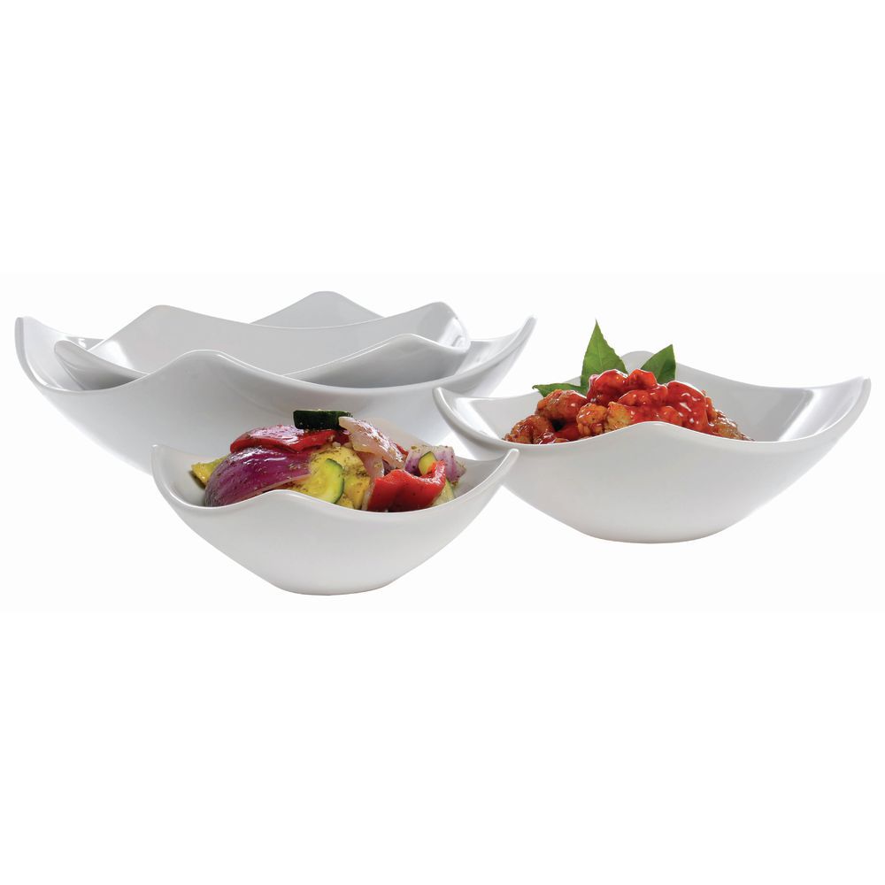 American Metalcraft Squond Serving Bowl  20 oz Square White Ceramic， SQND7