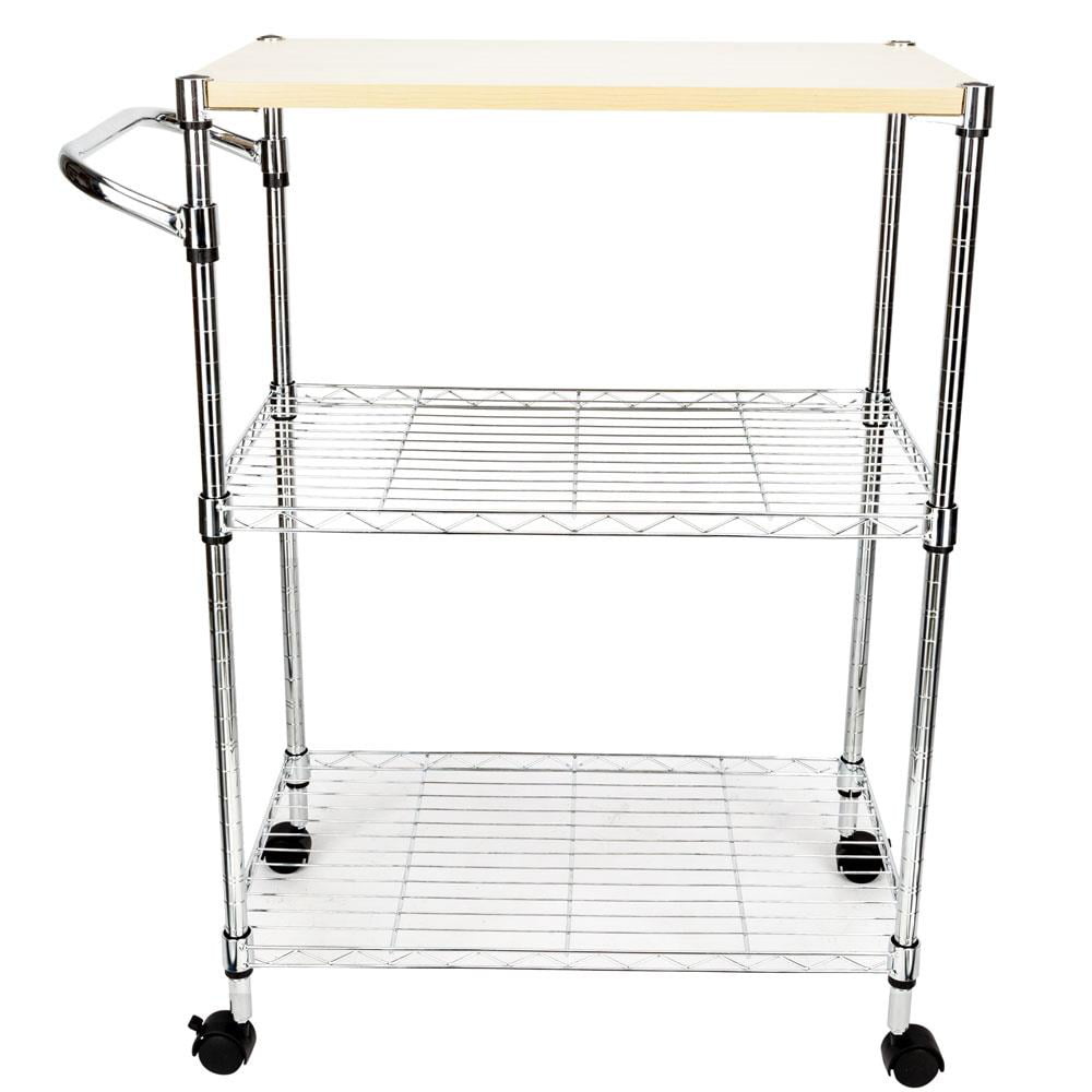 Zimtown 3-Tier Bakers Rack Storage Rack Microwave Oven Stand Kitchen Island Rolling US