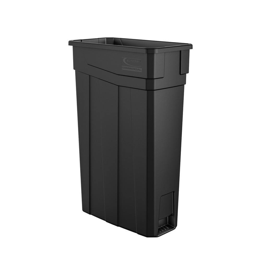 Suncast Commercial Slim 23 Gal. Black Plastic Trash Can TCN2030BK