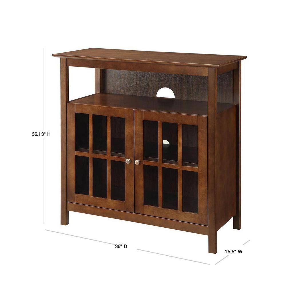 Convenience Concepts 36 in. Espresso Wood TV Stand 42 in. with Doors 8066070