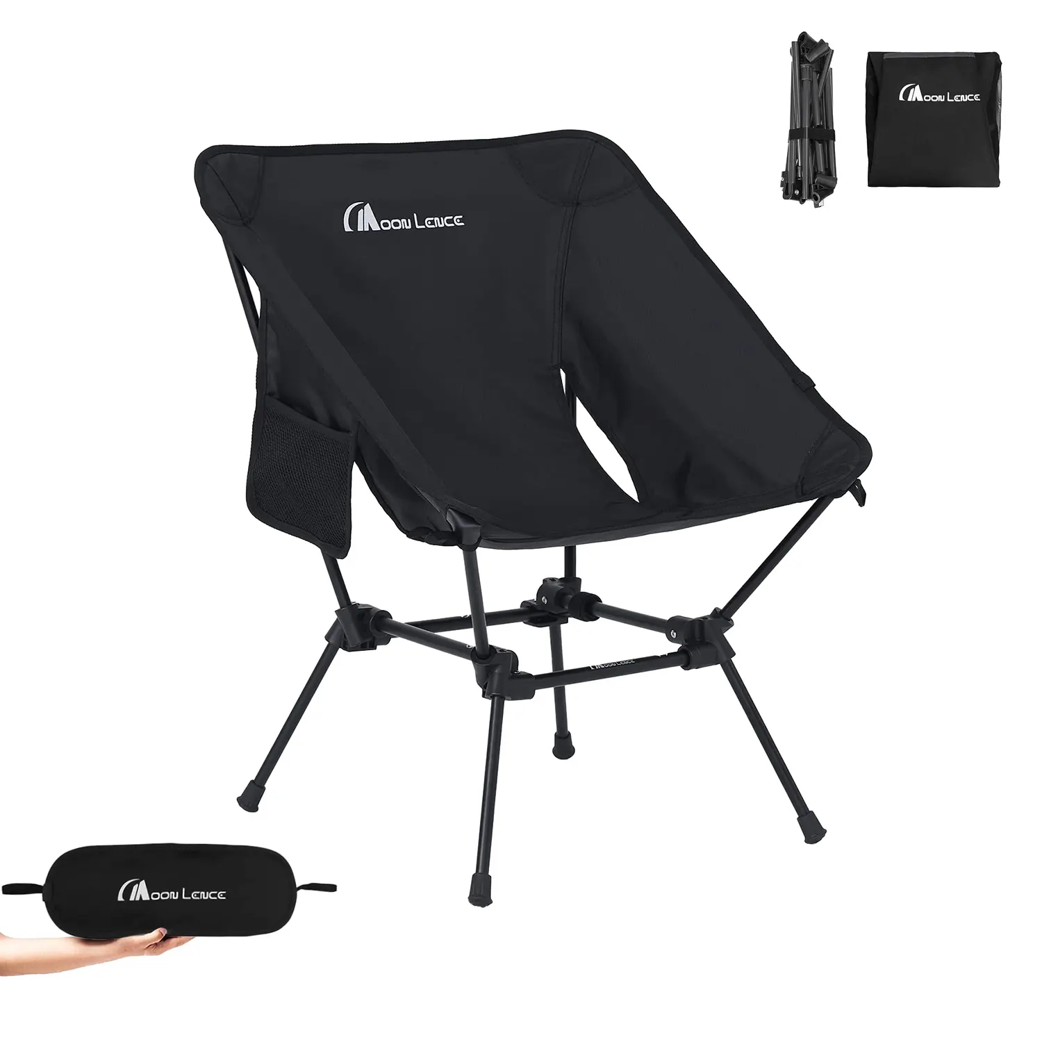 Lightweight Folding High Back Beach Chair With Storage Bag Portable Compact For Outdoor Camp Travel Picnic Festival Hiking