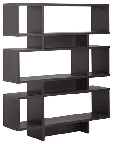 Baxton Studio Cassidy 6  Level Dark Brown Modern Bookshelf   Contemporary   Bookcases   by HedgeApple  Houzz