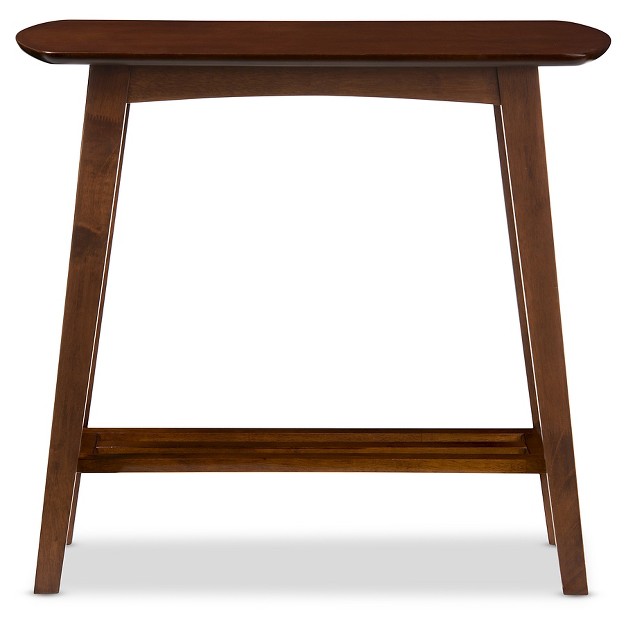 Sacramento Mid century Modern Scandinavian Style Console Table Dark Walnut Baxton Studio