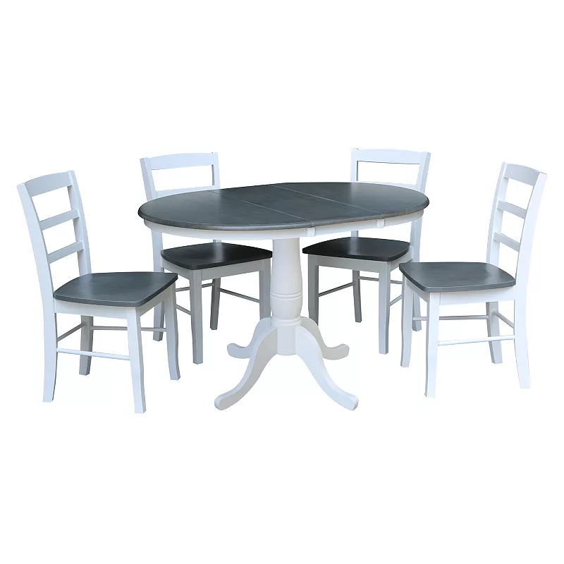 International Concepts Leaf Round Dining Table and Chair 5-piece Set