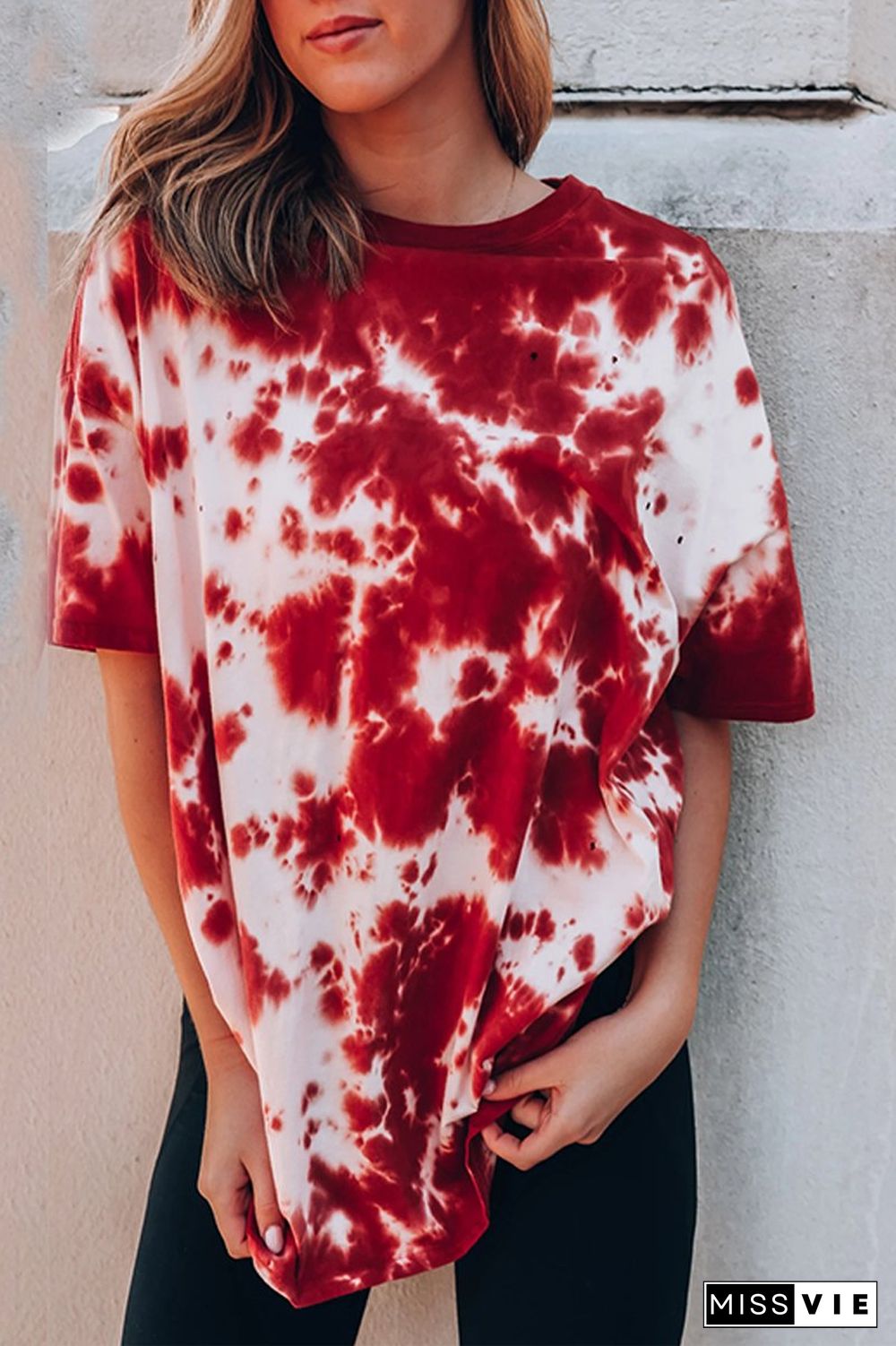 Tie Dye Print Casual Short Sleeve T-Shirt