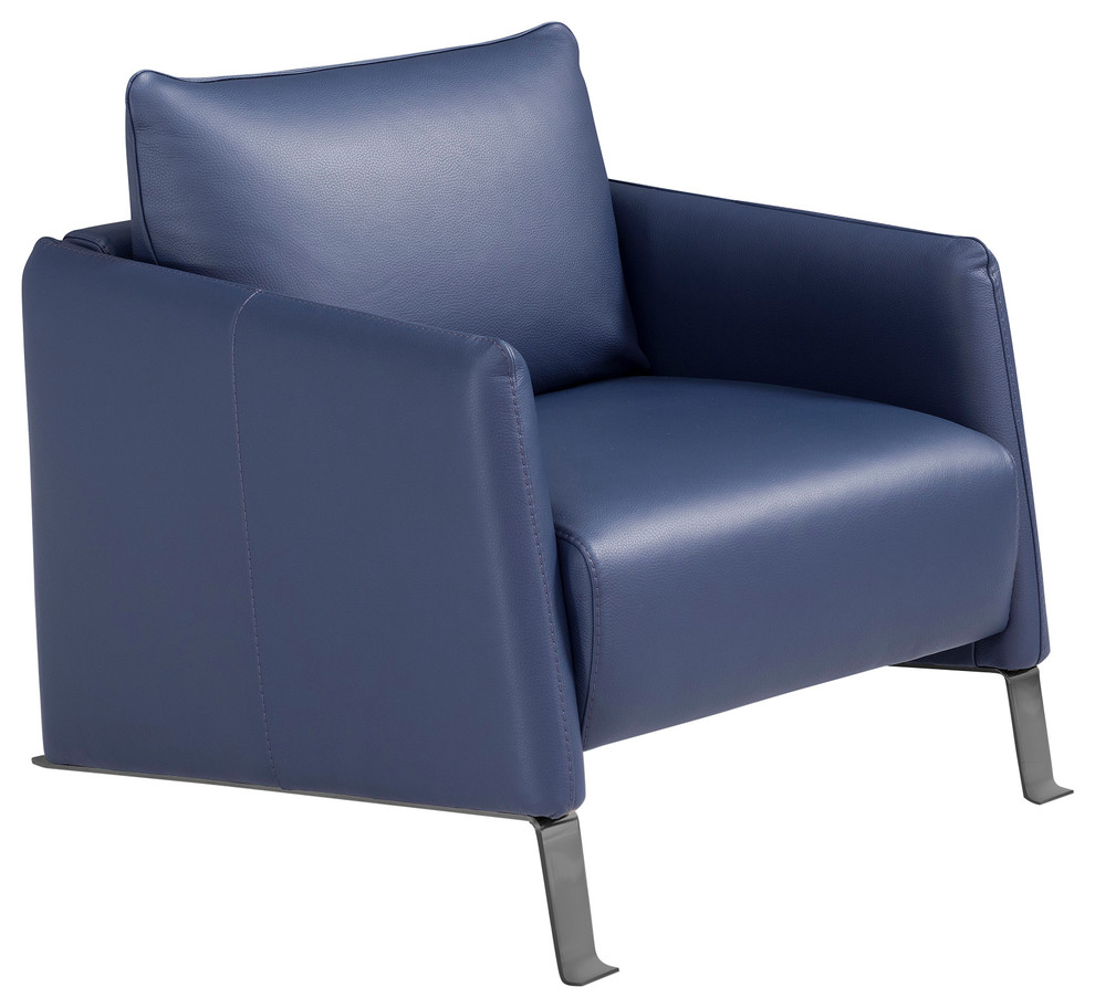 Diva Armchair  Blue Genuine Leather   Contemporary   Armchairs And Accent Chairs   by Diven LLC  Houzz