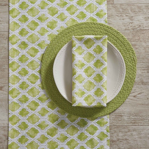 Split p Watercolor Geo Green Table Runner