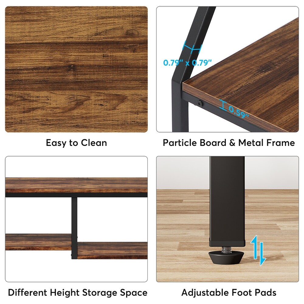 70.9 Inch Narrow Long Sofa Table with Storage Shelves