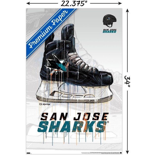 Trends International Nhl San Jose Sharks Drip Skate 21 Unframed Wall Poster Prints