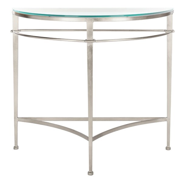 SAFAVIEH Couture Baur Antique Silver Glass Console Table