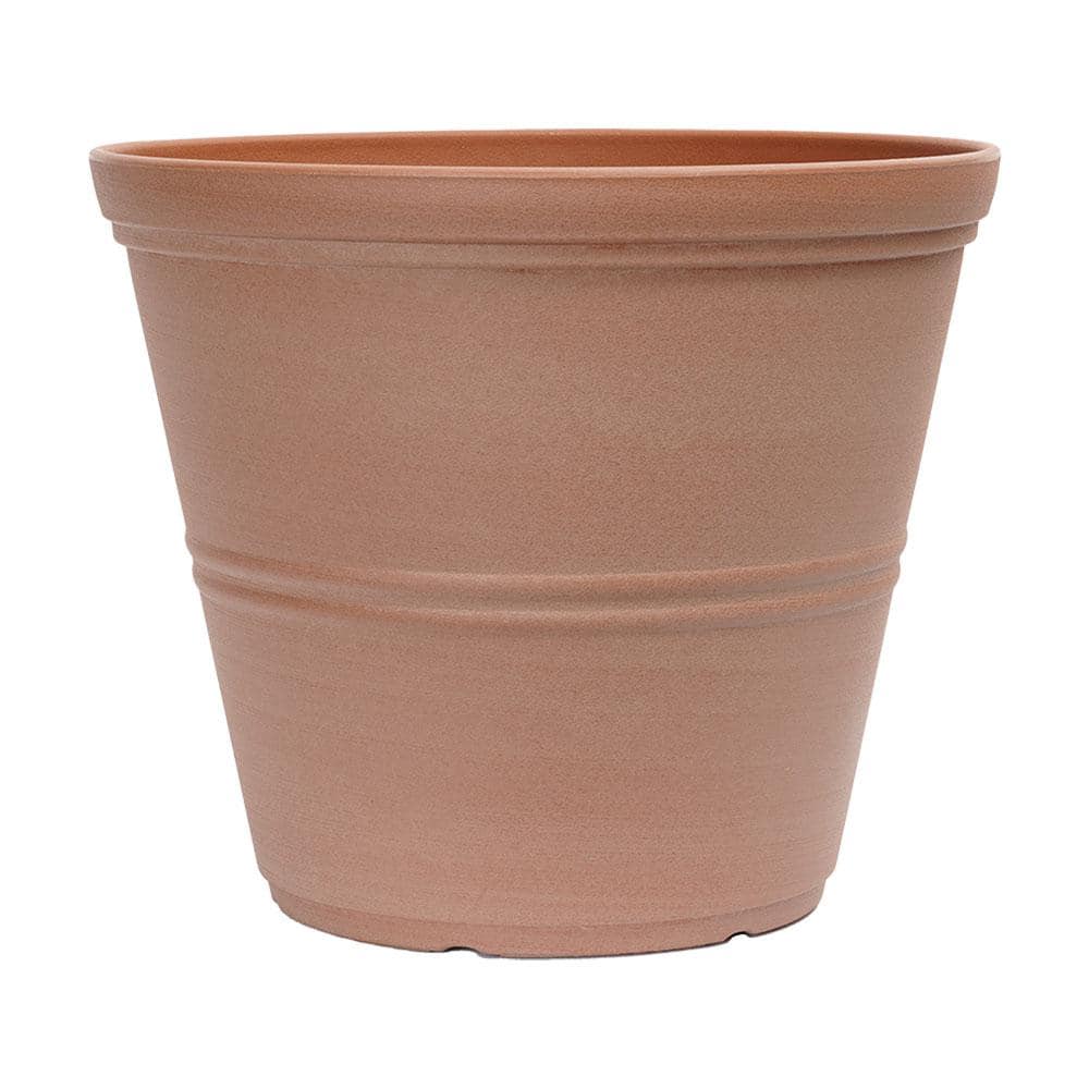 PRIVATE BRAND UNBRANDED 12 in. Palermo Peach Terra Cotta Plastic Planter DP1854M