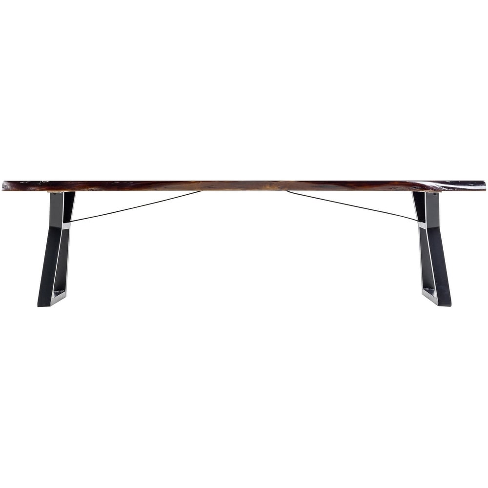 Kiro Hand Crafted Brown Wood Dining Table Bench